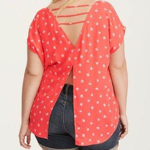 Torrid Dandelion Print Strappy Split Back Top